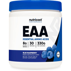 Nutricost EAA Powder 30 Servings (Blue Raspberry) - Essential Amino Acids - Non-Gmo, Gluten Free, Vegetarian Friendly
