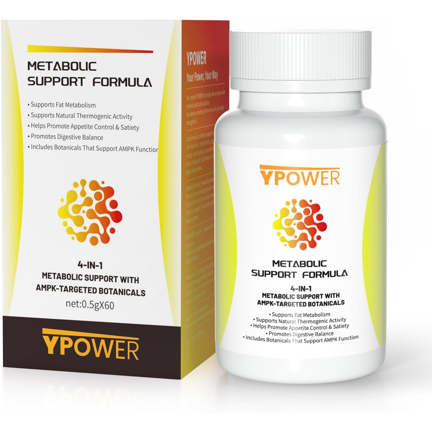 Natural Thermogenic Fat Burner – 4 in 1 Metabolic Support for Stubborn Fat, Metabolism Boost & Weight Control, 24/7 Weight Loss, 60 Capsules