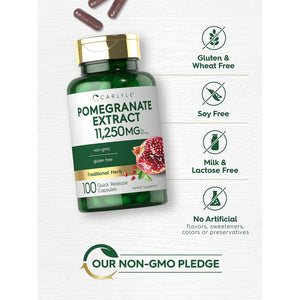 Carlyle Pomegranate Extract | 100 Capsules | Traditional Herb | Non-Gmo, Gluten Free Supplement