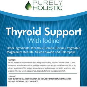 Thyroid Support | Iodine Supplement with Zinc, Selenium, L-Tyrosine & Vitamin B12 | Supports Energy Production & Cellular Health | Thyroid Support for Women & Men | Non-Gmo | 120 Ct (2-Month Supply)