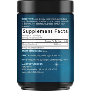 Glycine Powder, 300 Servings (2 Lb) – 3,000 Mg Free-Form Glycine per Serving – Unflavored Pure Powder – Non-Gmo, Cgmp Manufactured