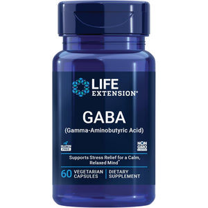 Life Extension GABA, Stress Support, GABA Supplement, Mood Support, Sleep, Relaxation, Gluten-Free, Non-Gmo, Vegetarian, 60 Capsules