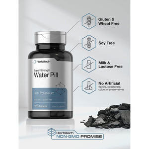 Horbäach Water Pills | Super Strength | 120 Tablets | Vegetarian, Non-Gmo & Gluten Free Supplement