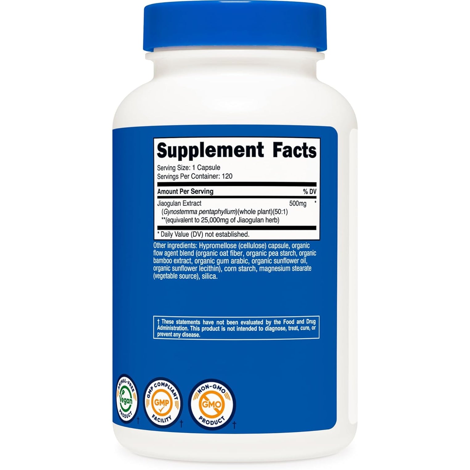 Nutricost Jiaogulan Extract 120 Capsules for 120 Servings per Bottle - Vegan, Gmo-Free, Gluten-Free