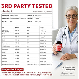 Heraure Vaginal Probiotics for Women - Ph Balance, Healthy Vaginal Odor, Vaginal Flora, Yeast Balance, Women Probiotics and Prebiotics, Immune Support - Prebiotics & Lactobacillus Probiotic,60Ct