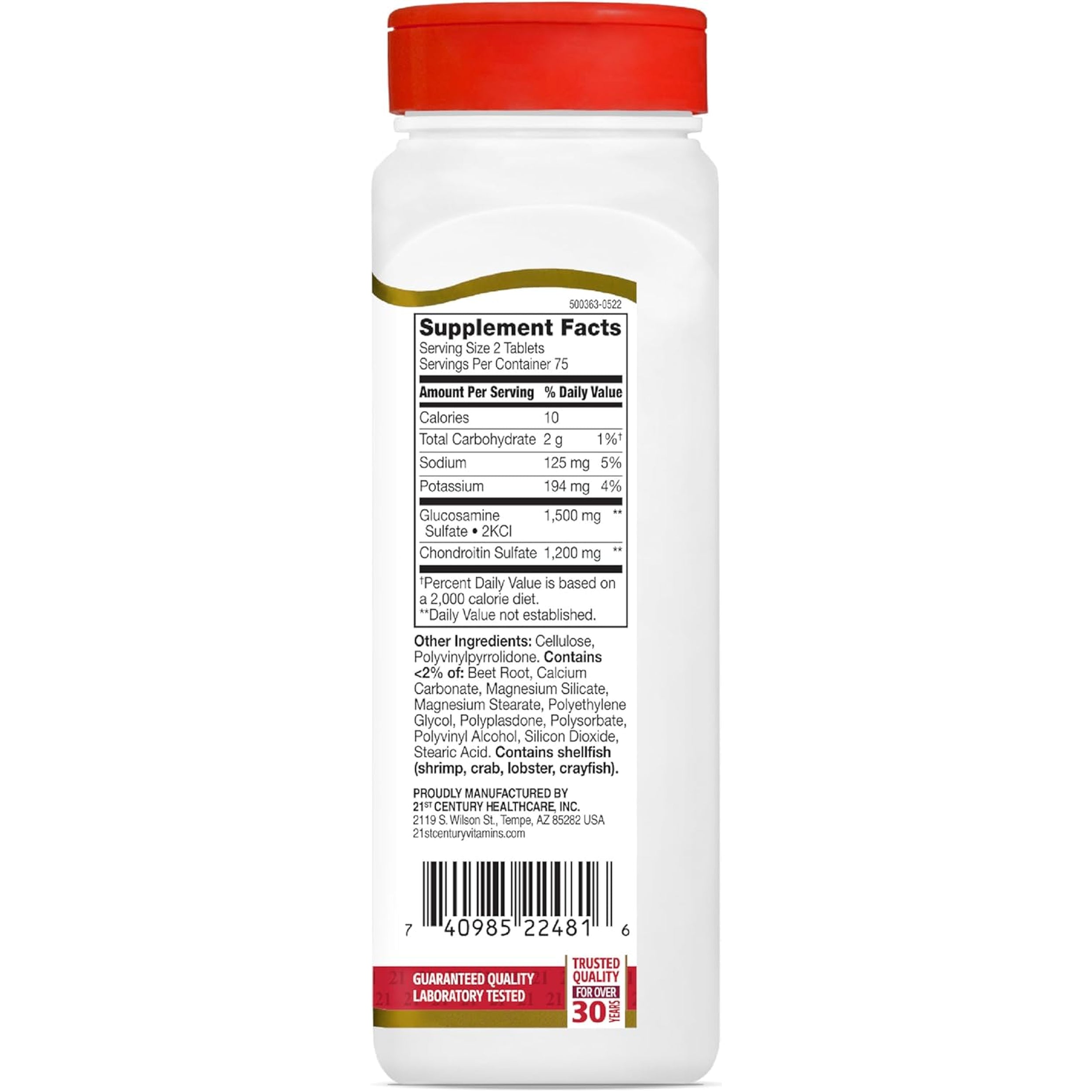 21St Century Glucosamine Chondroitin 750/600Mg - Triple Strength, Tablets, 150 Count