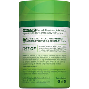 Nature'S Truth Probiotics for Women | 5 Billion Cfus Daily | 40 Vegan Capsules | with Cranberry | Non-Gmo & Gluten Free | No Refrigeration Needed