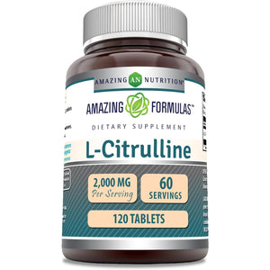Amazing Formulas L Citrulline 2000Mg per Serving 120 Tablets Supplement | Amino Acid Supplement for Men & Women | Non-Gmo | Gluten Free | Made in USA