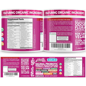 Clean Nutra Vaginal Probiotics for Women + Prebiotics Digestive Enzymes Bromelain Cranberry D Mannose Horsetail Black Cohosh Artichoke Hibiscus Flowers Probiotic for Digestive Health 90 Vegan Capsules