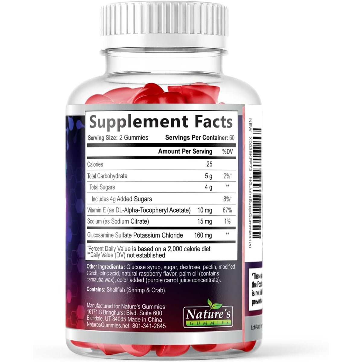 Joint Support Supplement - Extra Strength Glucosamine Gummy Supports Joints Health & Flexibility for Back, Knees, Hands - Natural Vitamin E Immune Support - Best Gummies for Women & Men - 120 Gummies