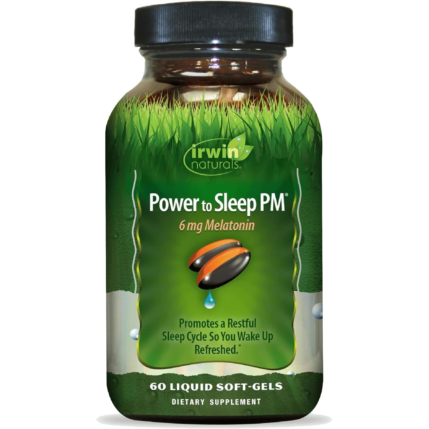 Irwin Naturals Power to Sleep PM - 6Mg Melatonin, GABA, Ashwagandha, Valerian Root & L-Theanine Supplements for Men and Women - Supports Restful Sleep Cycle & Relaxation - 60 Liquid Soft-Gels
