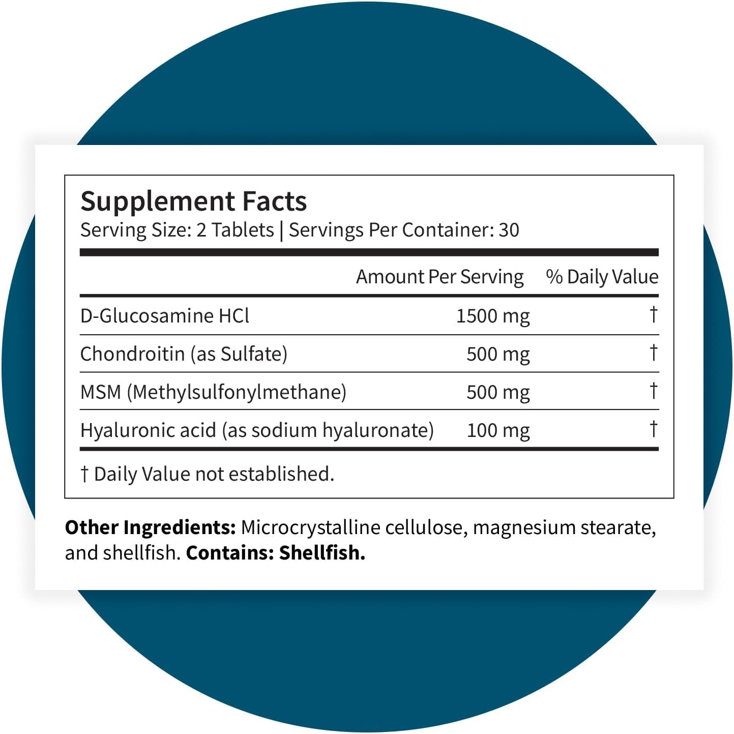 Pattern Wellness Glucosamine Chondroitin Complex with MSM & Hyaluronic Acid – Supports Joint, Cartilage & Flexibility Health – 60 Tablets