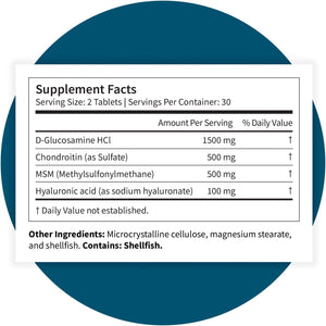 Pattern Wellness Glucosamine Chondroitin Complex with MSM & Hyaluronic Acid – Supports Joint, Cartilage & Flexibility Health – 60 Tablets