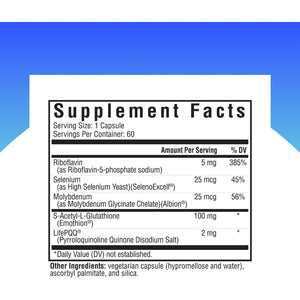 Seeking Health Glutathione Plus, 100 Mg S-Acetyl-L Glutathione with Cofactors, Immune and Detoxification Support, Liver Health, Antioxidant and Free Radical Support, Vegetarian (60 Capsules)