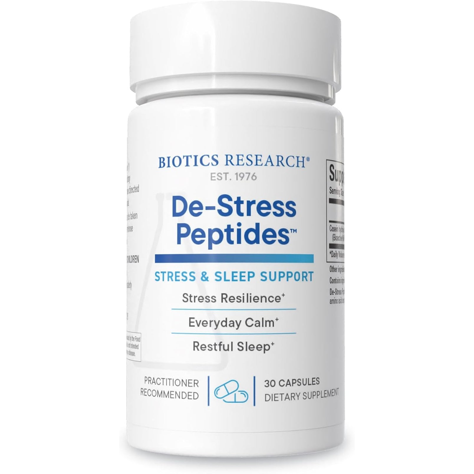 BIOTICS RESEARCH De-Stress Patented Nutrient Designed to Support Calmness, Healthy Sleep Habits, All-Natural Supports Mental Wellness & Calm. 30 Capsules