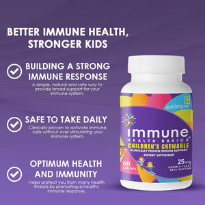 Children'S Chewable Tablets, Wellmune Clinically Proven Highly Purified Beta Glucan Immunity Supplements for Children, Kids-Approved!