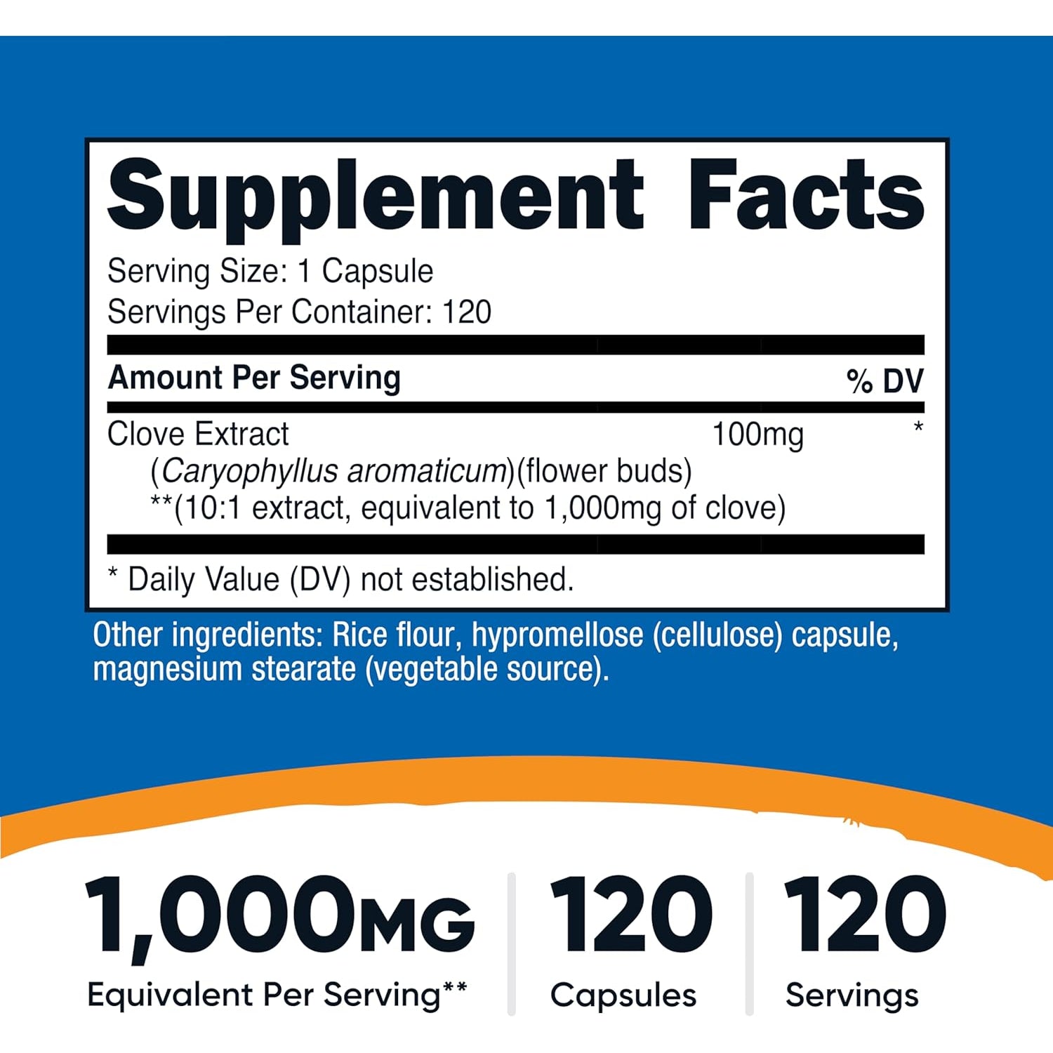 Nutricost Clove Extract 120 Capsules for 120 Servings per Bottle - Vegan, GMO Free and Gluten Free