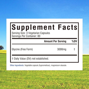 Innate Vitality Glycine Supplements, 3000Mg per Serving, Bioavailable Form, Sleep, Relax, Collagen Glutathione Production, Non-Gmo, Conditionally Essential Amino Acids, Vegan, 240 Capsules