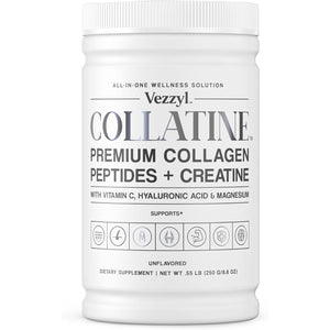 Collatine - Premium Collagen Peptides + Creatine with Vitamin C, Hyaluronic Acid and Magnesium for Skin, Hair, Nails, Bone & Joint, Muscle, Immune and Cognitive Aid (.55 LB (250 G/8.8 OZ)