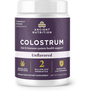 Ancient Nutrition Colostrum Superfood Powder, Grass Fed Bovine Colostrum, Supports Healthy Gut Microbiome and Immune System, Clinically Studied Lactoferrin & Probiotics, Unflavored, 60 Servings