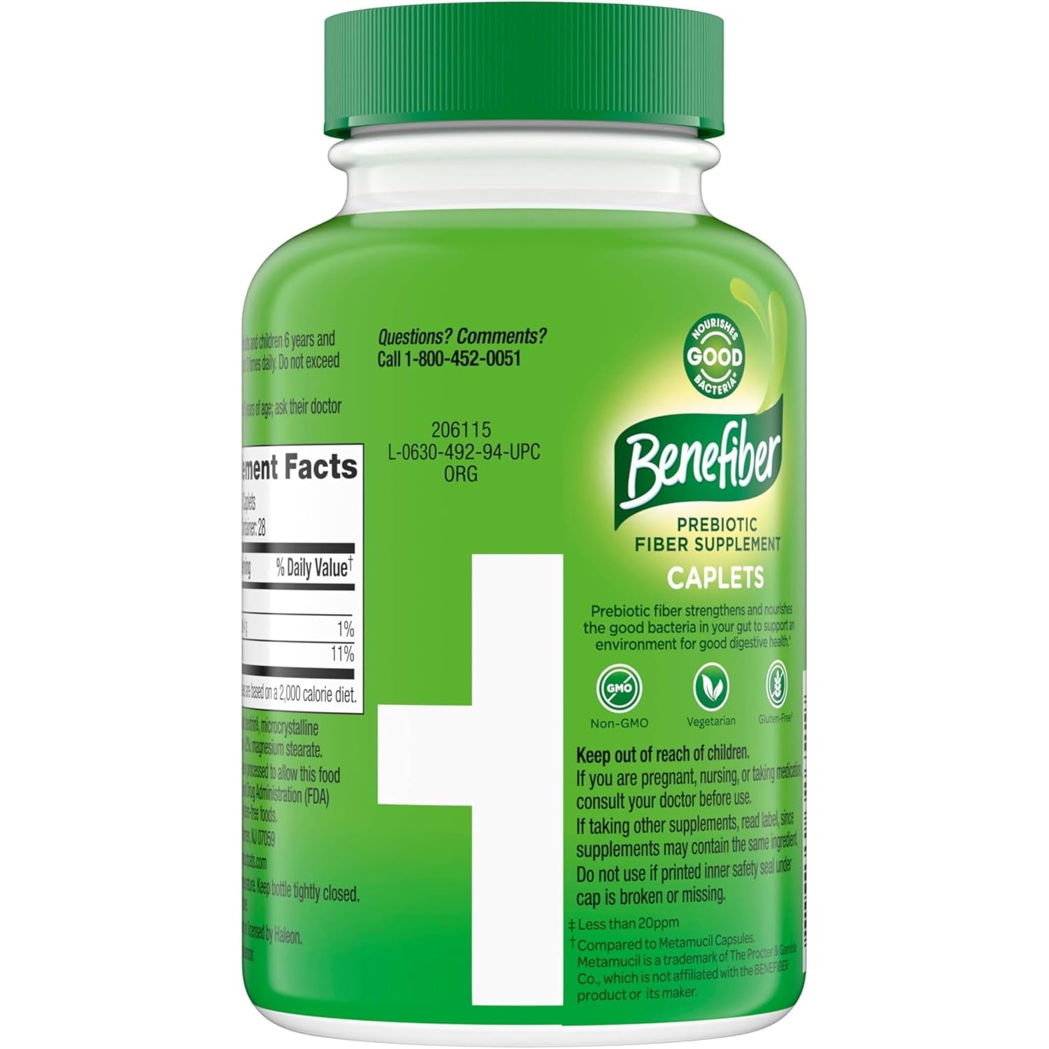 Benefiber Prebiotic GLP-1 Friendly Fiber Supplement Caplets, 84 Count