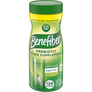 Benefiber Daily Prebiotic Fiber Supplement Powder for Digestive Health, Unflavored -124 Teaspoons (8.7 Ounces)