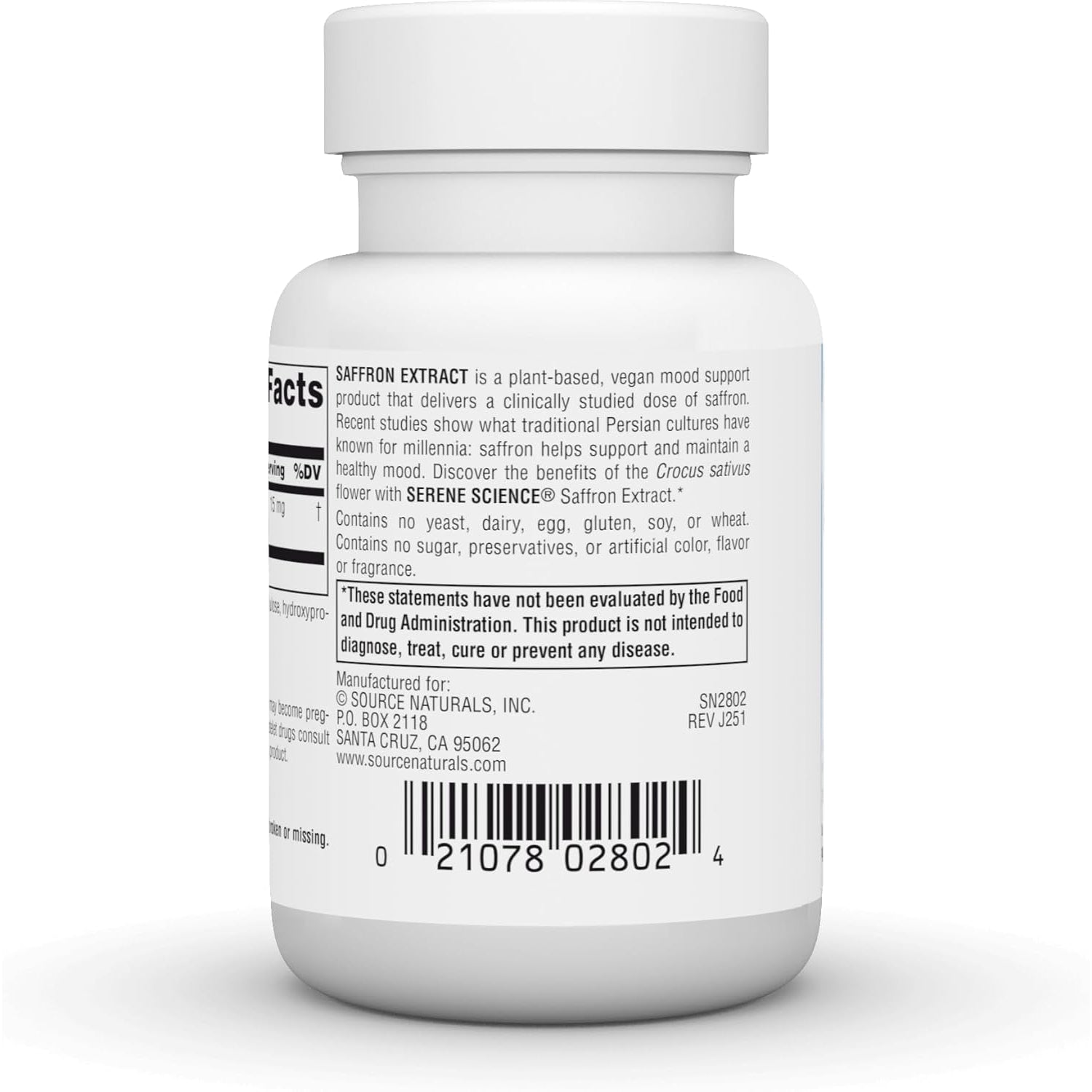 Source Naturals Serene Science Saffron Extract, for Mood Support* - 15 Mg - 60 Tablets