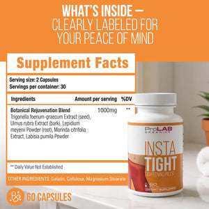 Prolab Organics Instatight Vaginal Tightening Pills – Natural Rejuvenation Supplement for Women. Supports Intimate Tone, Firmness & Ph Balance.