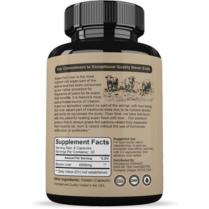 Wholesome Wellness Grass Fed Desiccated Beef Liver Capsules (180 Pills, 750Mg Each) - Natural Iron, Vitamin A, B12 for Energy - Raised Undefatted in New Zealand without Hormones or Chemicals