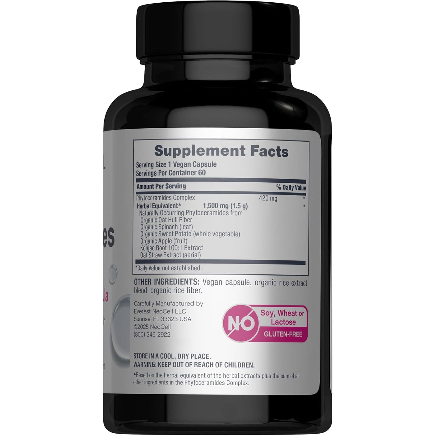 Neocell Phytoceramide Complex Supplement | 60 Capsules | Advanced Formula | Vegan Plant Derived Ceramides