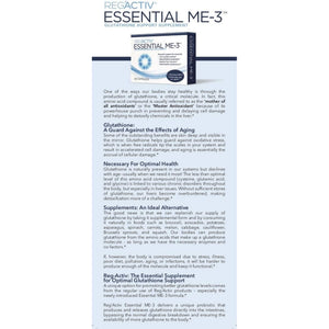 Reg'Activ Essential ME-3, 30 Capsules. a Glutathione-Producing Probiotic That Delivers Glutathione to the Intestine for Efficient Guthatione Supplementation