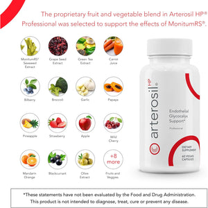 Calroy Health Sciences Arterosil HP Professional - Endothelial Glycocalyx Support - Heart Health Support - Artery Health Support - Circulation Support – Monitumrs® Rhamnan Sulfate - Monostroma Nitidum