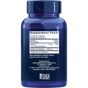 Life Extension Creatine Capsules – Creatine Monohydrate – Promotes Strength, Lean Muscle, Healthy Endurance – Non-Gmo, Gluten-Free – 120 Capsules