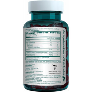 NEURIVA Original Brain Supplements for Memory and Focus, Clinically Tested Nootropics Phosphatidylserine and Neurofactor, Caffeine Free, 50Ct Strawberry Gummies