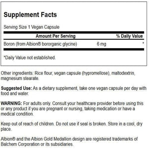 Swanson Boron from Albion - Boroganic Glycine Supplement Supporting Joint Health & Bone Health - High Absorption Formula May Support Overall Balance - (60 Capsules, 6Mg Each)