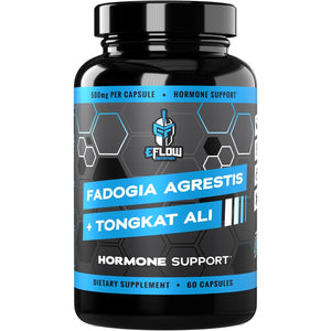 Eflow Nutrition Fadogia Agrestis + Tongkat Ali - [2-In-1] Natural Performance Supplement for Health and Wellness - Hormone, Energy, & Mood Support - Extract Powder (60 Capsules)