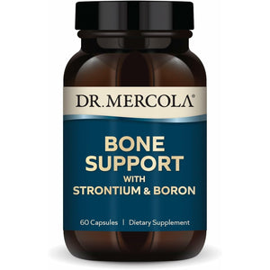 Dr. Mercola Bone Support with Strontium & Boron - Supports Bone Strength - Silica, Manganese & Trace Minerals - Non-Gmo, Gluten-Free & Soy-Free - 60 Capsules (30 Servings)