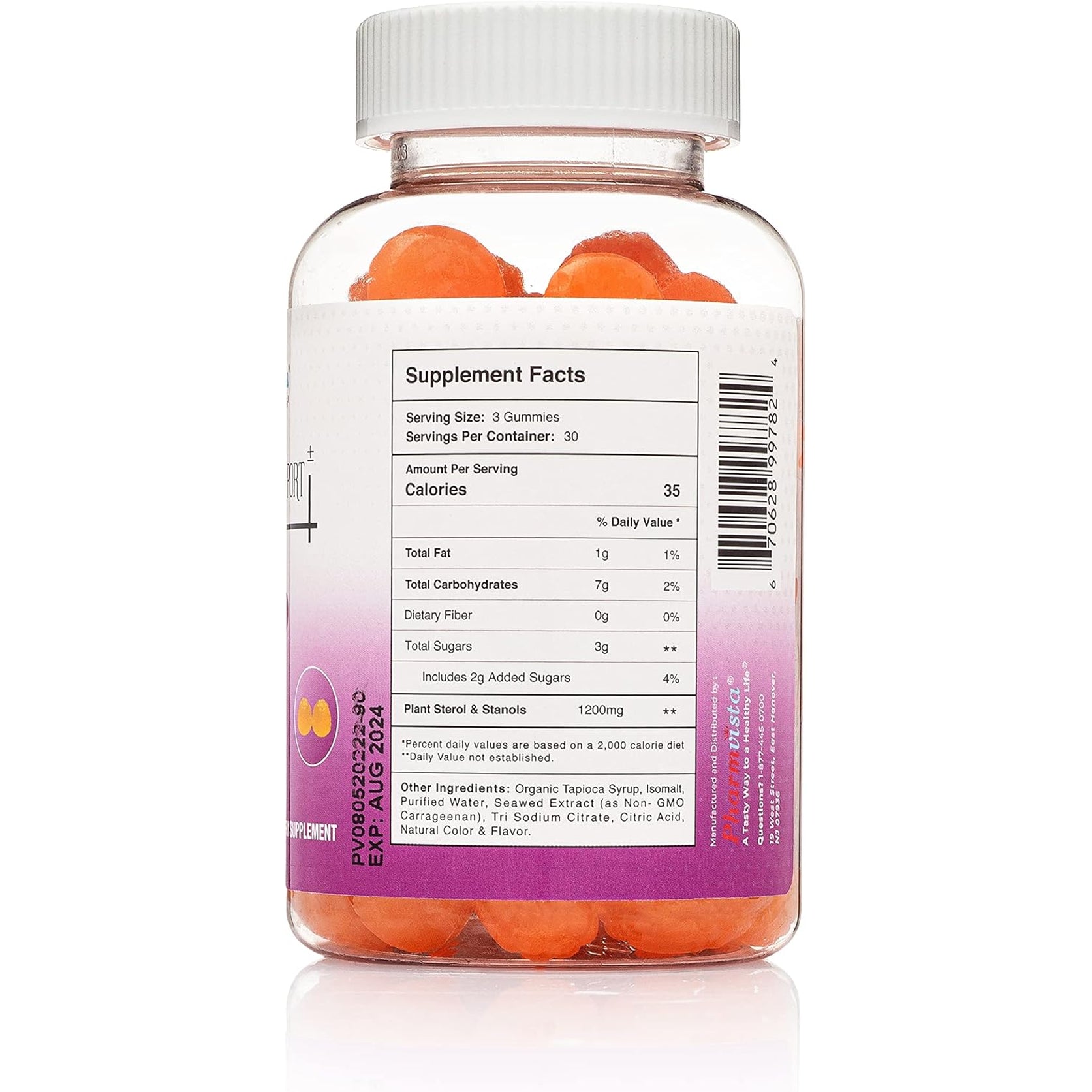 Pharmvista Plant Sterols and Stanols 1200Mg Gummy-Vegan Friendly Allergen Free Gluten Free-90 Count