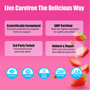 Pheromone Gummies for Her, Women Slippery Elm, Enhance Charm, Supports Balance, Confidence & Social Vibe, Vegan, Non-Gmo, Gluten-Free, Strawberry Flavor, 60 Gummies