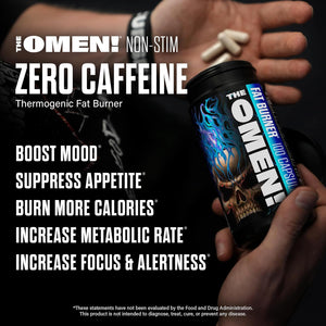 JNX SPORTS the Omen! Non‑Stimulant Thermogenic Fat Burner for Men & Women | Weight Loss Supplement, Caffeine‑Free & Appetite Suppressant | 100 Capsules
