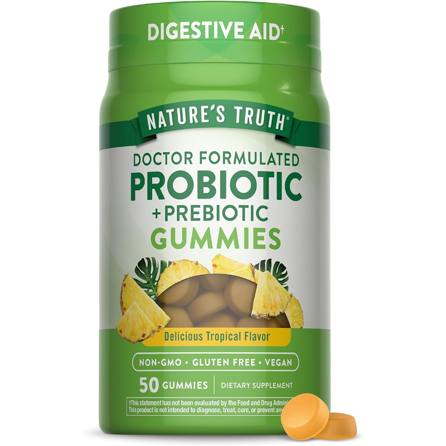Nature'S Truth Probiotic Gummies for Adults | 50 Count | Vegan, Non-Gmo & Gluten Free Digestive Health Supplement