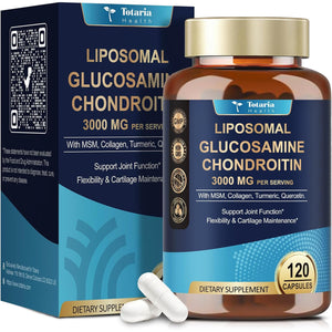 Totaria Liposomal Glucosamine Chondroitin MSM Collagen | 3000 MG | Joint Support Supplement Bone Health Support Flexibility & Cartilage Maintenance for Men & Woman Supplement, Non-Gmo