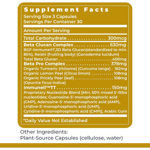Premier Research Labs Nucleo Immune - Beta Glucan Supplements, Beta Glucans, Phytochemicals, Prickly Pear, Fiber, Immune Support - 90 Capsules