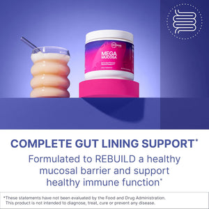 Microbiome Labs Megamucosa Gut Health Powder - Digestive Supplement with Complete Mucosal Support for Healthy Gut & Immune Function - Dairy-Free Immunoglobulins & Amino Acids - Berry Acai (5.5 Oz)