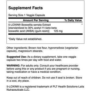 Swanson Boswellia Serrata Extract - Herbal Supplement for Joint Support - Aids Mobility & Flexibility* - Contains 5-LOXIN Standardized Boswellia - Non-Gmo - 60 Veggie Caps