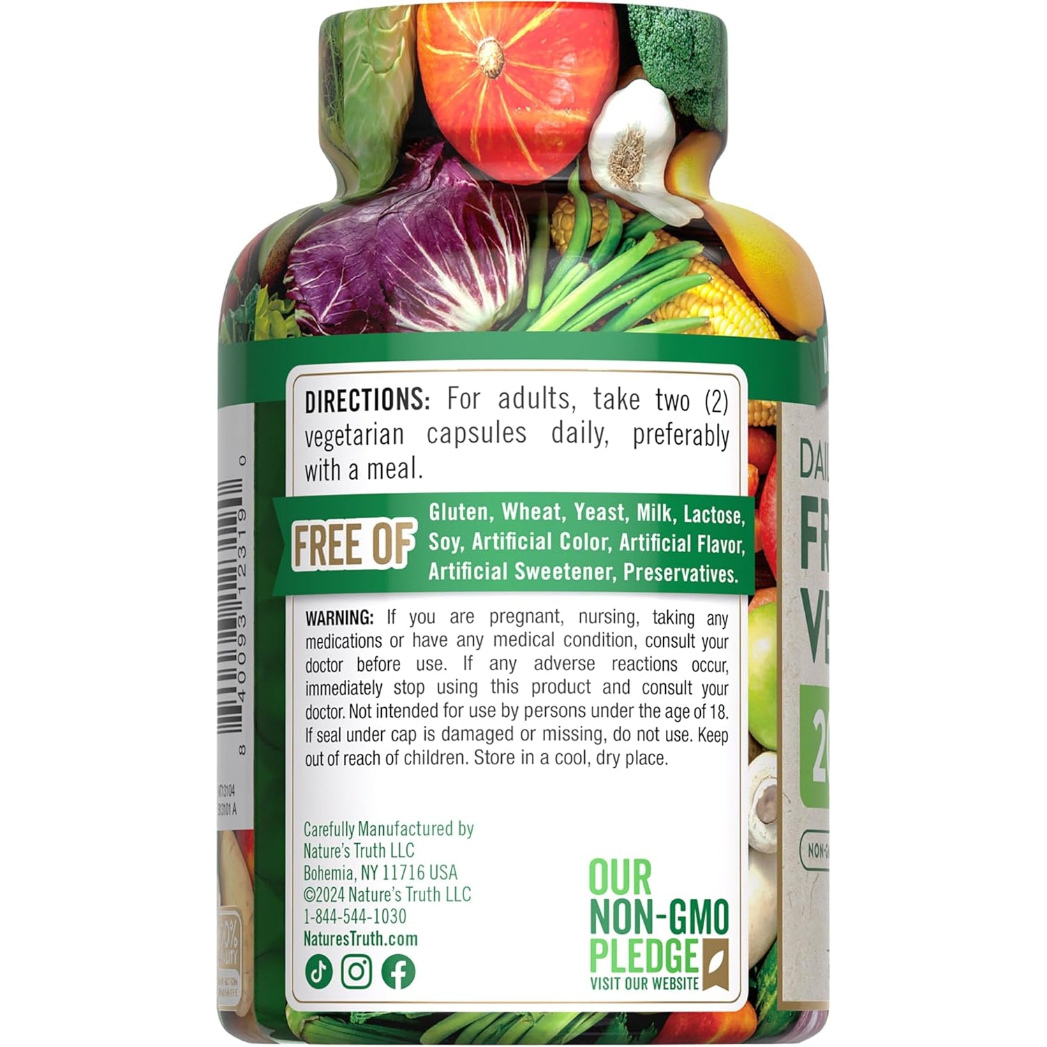 Nature'S Truth Fruit and Veggies Supplement | 120 Vegetarian Capsules | 20+ Fruits & Vegetables | Vegetarian, Non-Gmo, and Gluten Free Supplement