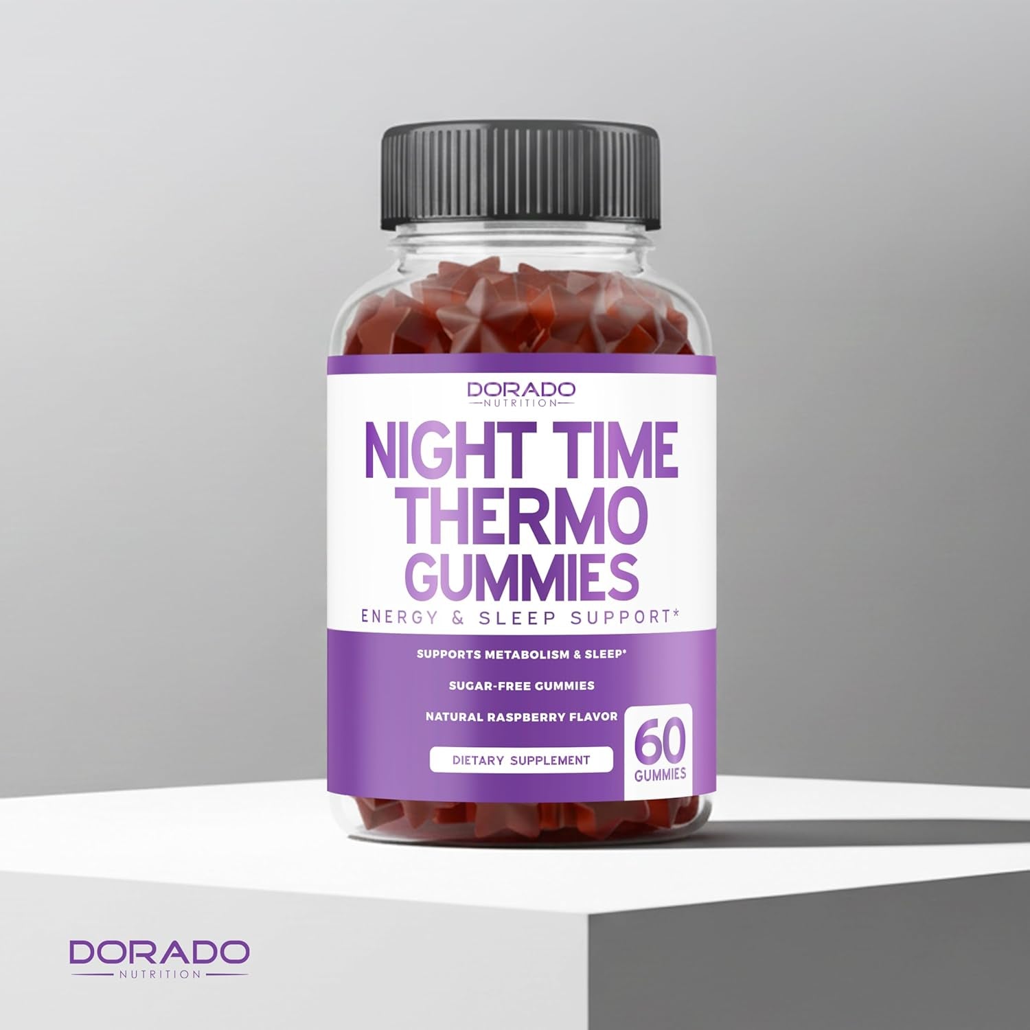 Night Time Fat Burner Gummies (60 Count) Weight Loss & Metabolism - Sugar-Free - Delicious Raspberry Flavored Melatonin Supplement Gummies - Vegan Safe - Third Party Tested - Made in USA