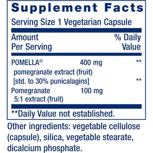 Life Extension Pomegranate Fruit Extract, 500 Mg, Antioxidant Polyphenols for Cardiovascular Health, Superfood, Gluten Free, Non-Gmo, Vegetarian, 30 Capsules