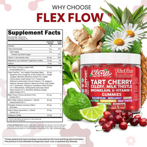 Clean Nutra Tart Cherry Gummies Uric Acid Flush Celery Milk Thistle Bromelain Vitamin C Magnesium Citrus Bergamot Ginger Stinging Nettle Leaf Chamomile Berberine Quercetin Support 60 Gummy Vitamins