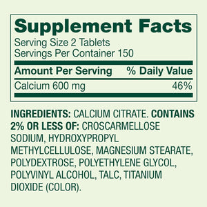 Spring Valley Calcium Citrate 600 Mg, 300 Tablets - Bone & Joint Health + STS Sticker.